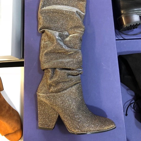 Stuart Weitzman Glitter Boots 6 1/2 Brand New - Picture 2 of 2